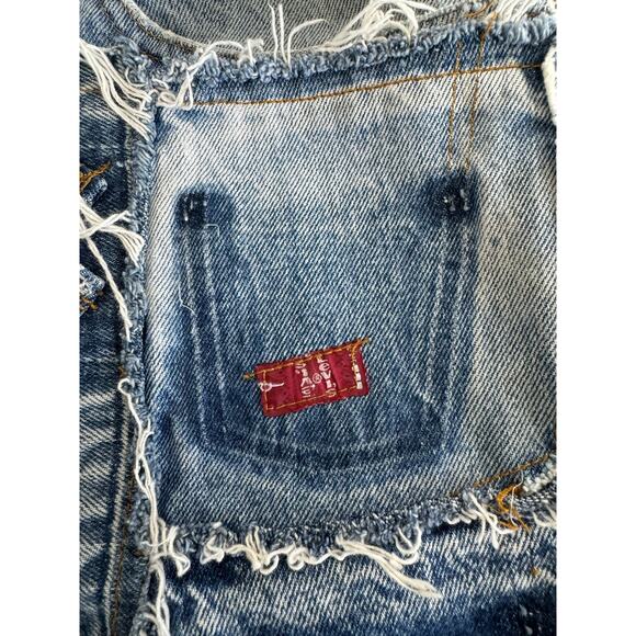 Vintage Y2k Archive Levi’s Patched Distressed Denim Mini Skirt XL (READ) - Picture 3 of 10